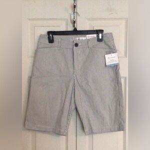 NWT Croft & Barrow White & Navy Striped Bermuda Shorts